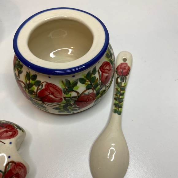 Polish Pottery Sugar bowl and creamer From Zaklady Ceramiczne Boleslawiec Unikat - Picture 10 of 14